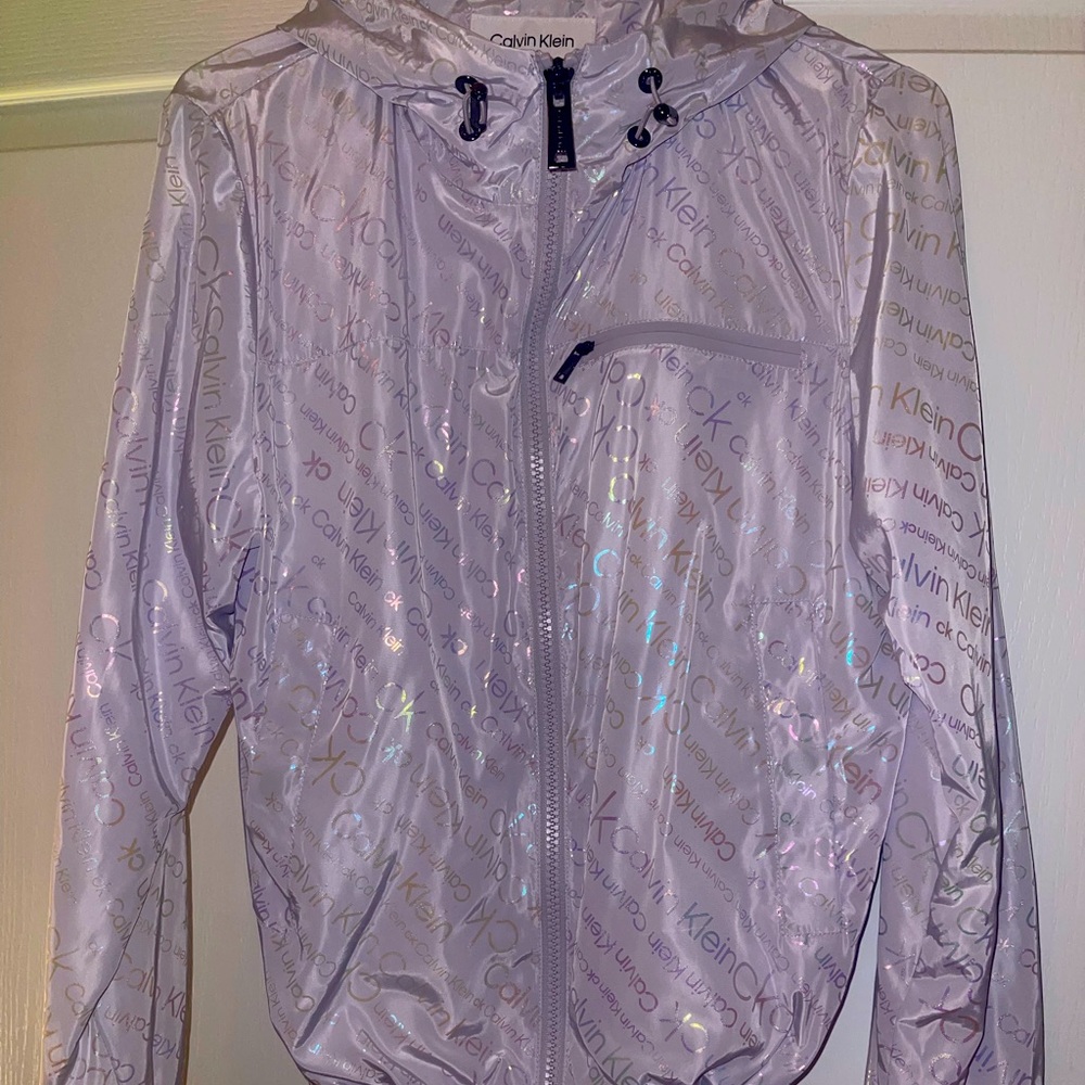 Calvin Klein purple wind breaker jacket